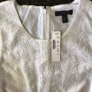 NWT J Crew y’all eyelet ruffle-hem top 6 Tall